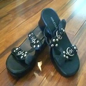 Ladies Harley Davidson wedge sandals